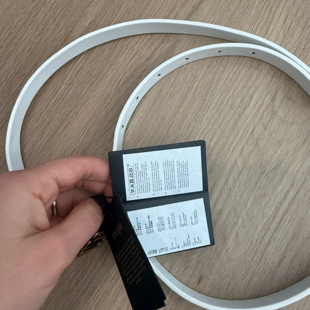 Maje Ivory Belt with Gold-Tone Buckle - Picture 4 of 4